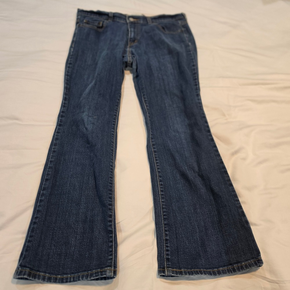 Levi's 515 Bootcut Jeans Womens 12 Short Blue Excellent Stretch Denim Mid Rise